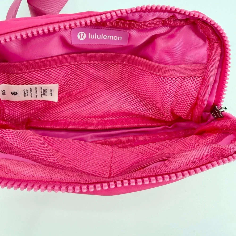 Lululemon Everywhere Belt Bag Pink Fuchsia Crossbody Waist Bag Logo